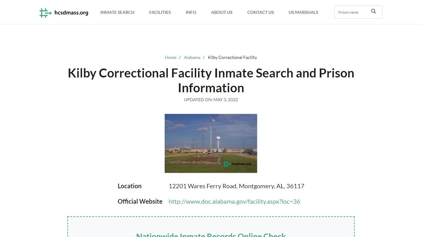 Kilby Correctional Facility Inmate Search and Prison ...